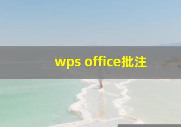 wps office批注